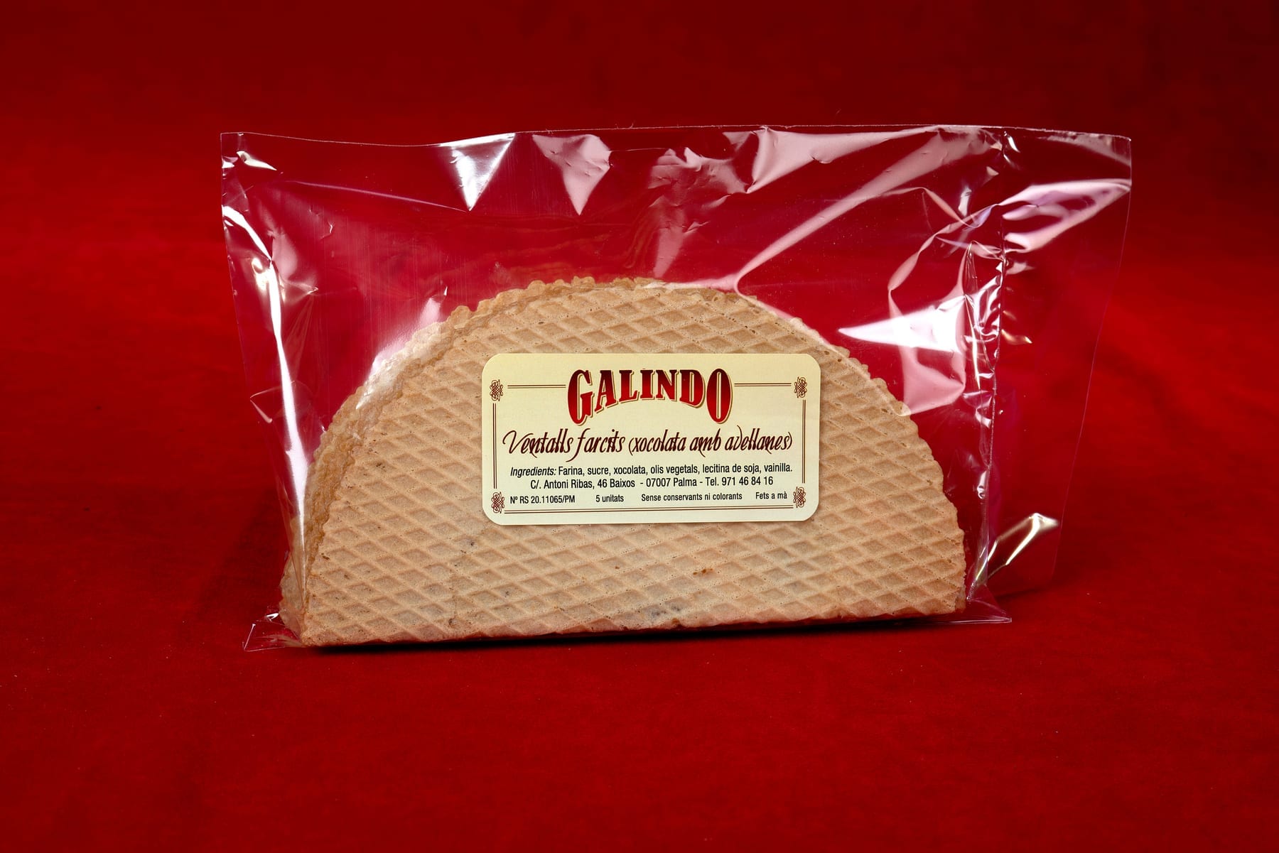 Barquillo Abanico Relleno Chocolate "Ventalls" de Barquillos Galindo